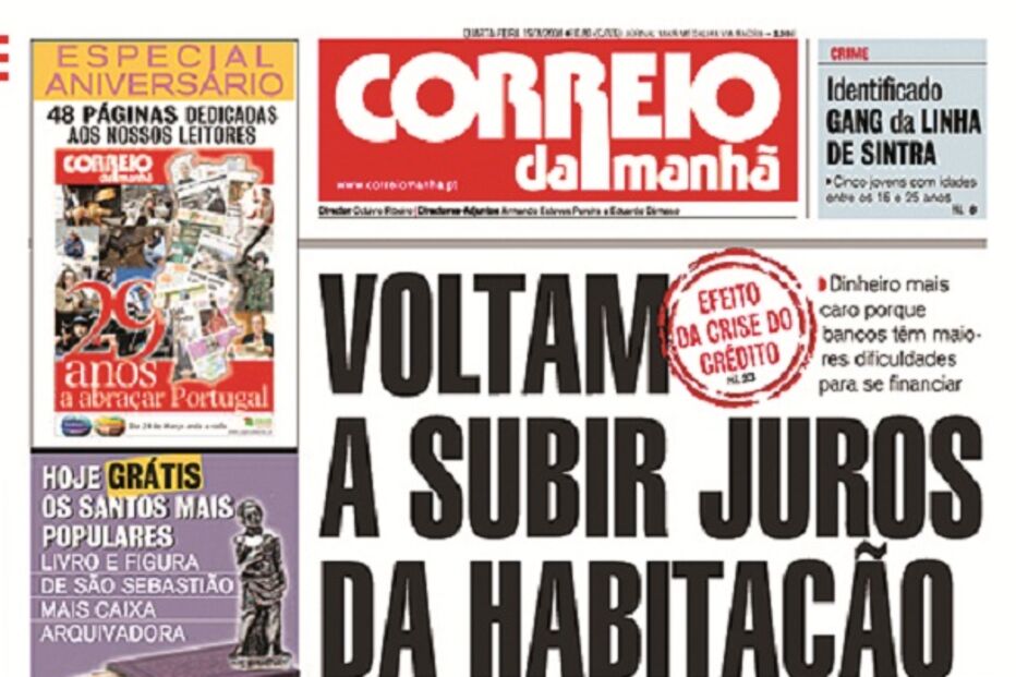 capa, correio da manhã, aniversário