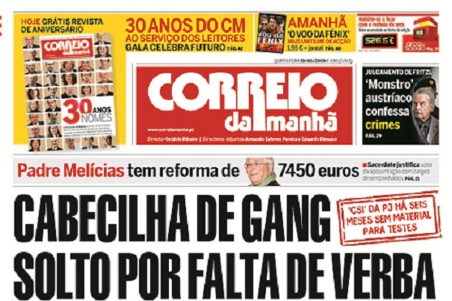 capa, correio da manhã, aniversário