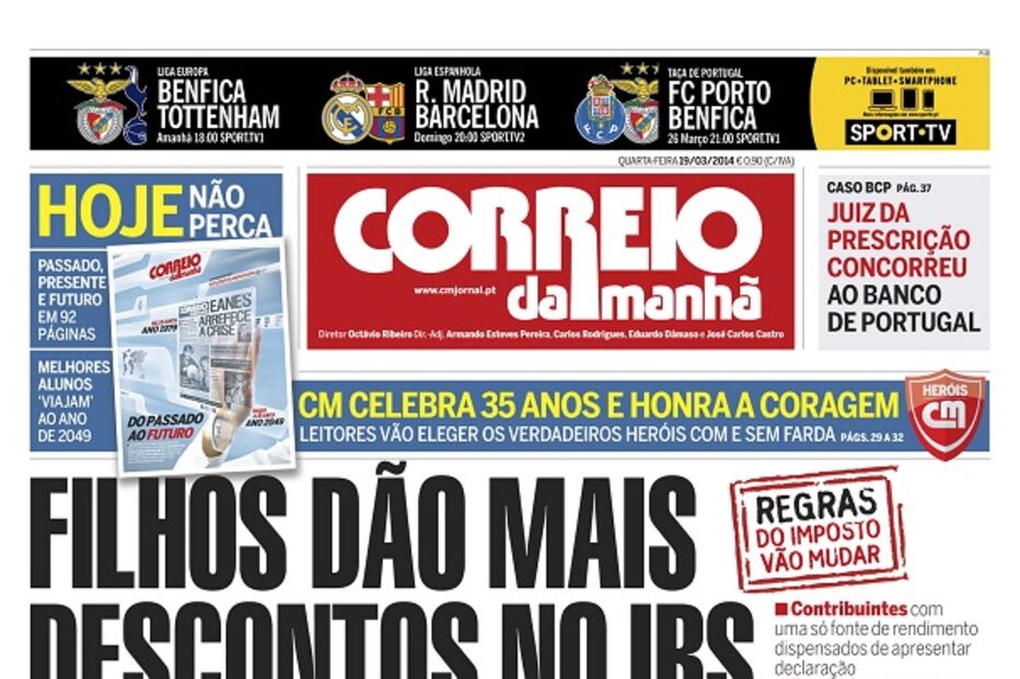 capa, correio da manhã, aniversário