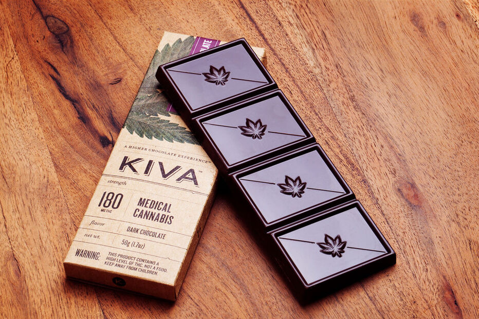 Kiva, chocolate, barra, comestível
