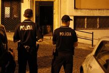 edifício, PSP, costas. polícia, carros