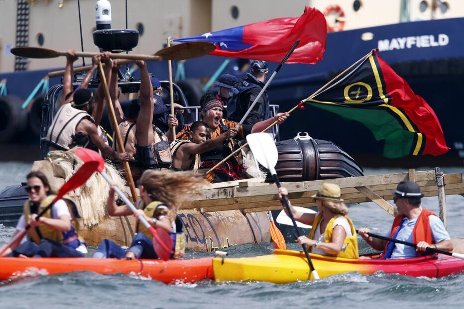 protesto, Austrália, canoas