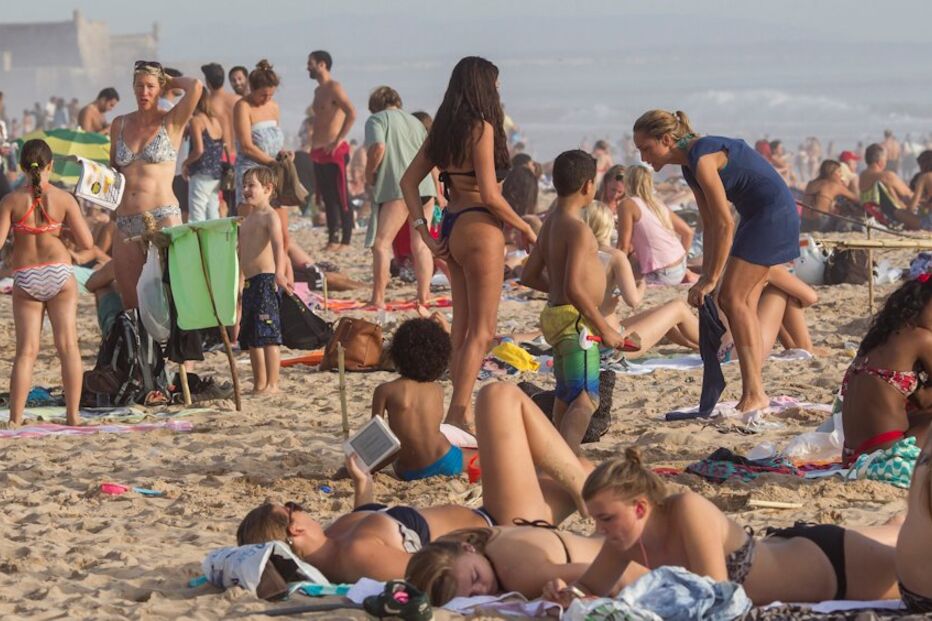 calor, praia, Carcavelos