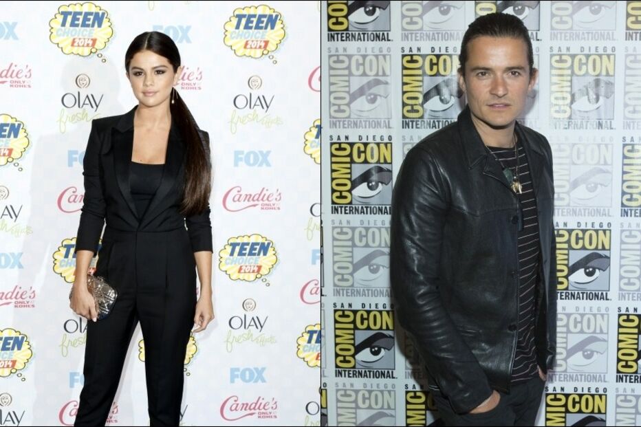 selena gomez, orlando bloom