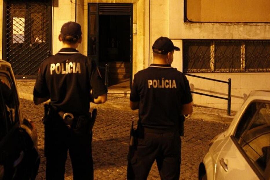 edifício, PSP, costas. polícia, carros