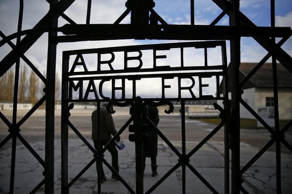 portão, ferro, dachau, campo de concentração