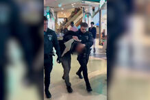 O momento em que suspeito de assalto no centro comercial Vasco da Gama é detido 