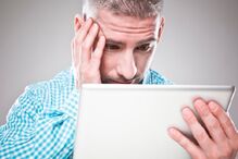 facebook, triste, computador