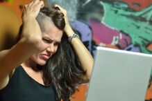 facebook, triste, computador