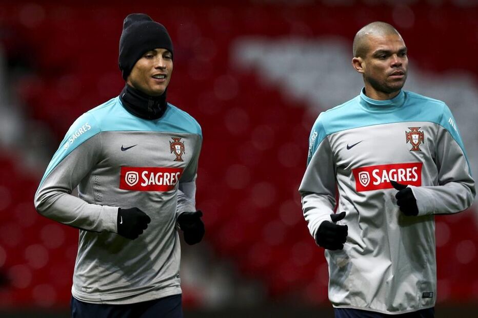 Cristiano Ronaldo, Pepe, treino, seleção nacional, Old Trafford, Manchester