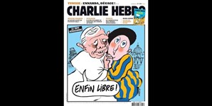 Aquando a renúncia do Papa, Ratzinger foi o tema da capa do 'Charlie Hebdo' com um 'Enfim livre'