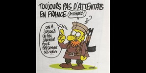 O último cartoon de Charb, o cartoonista que foi um mortos no atentado terrorista ao jornal, assinou o seu último cartoon onde se lê 'Não houve atentados em França', com um terrorista a exclamar 'Esperem lá, até ao fim de janeiro ainda temos tempo para enviar os nossos desejos de boas-festas'. Ao sétimo dia, Paris foi alvo de um ataque bárbaro que tirou a vida a 12 pessoas