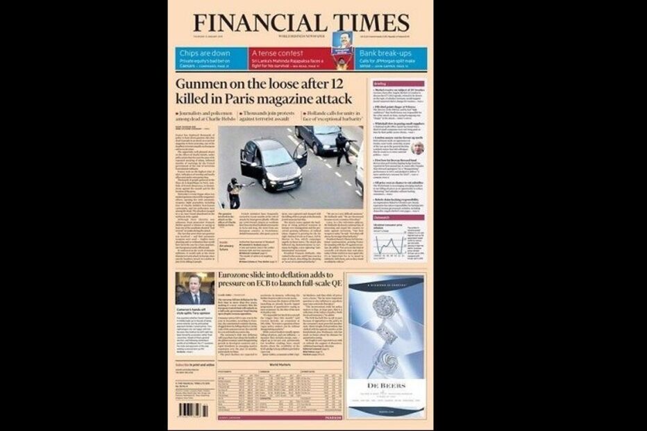 primeira página, jornal, massacre, paris, charlie hebdo