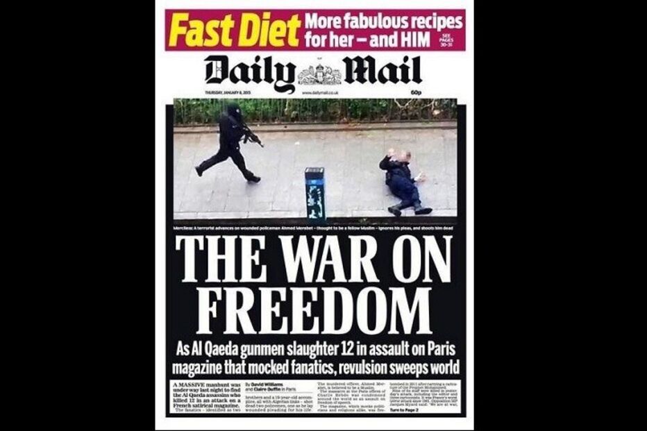 primeira página, jornal, massacre, paris, charlie hebdo