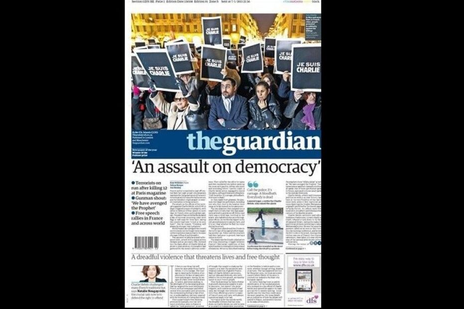primeira página, jornal, massacre, paris, charlie hebdo