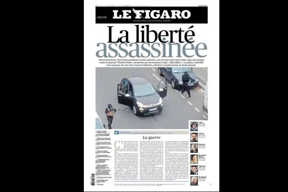 primeira página, jornal, massacre, paris, charlie hebdo