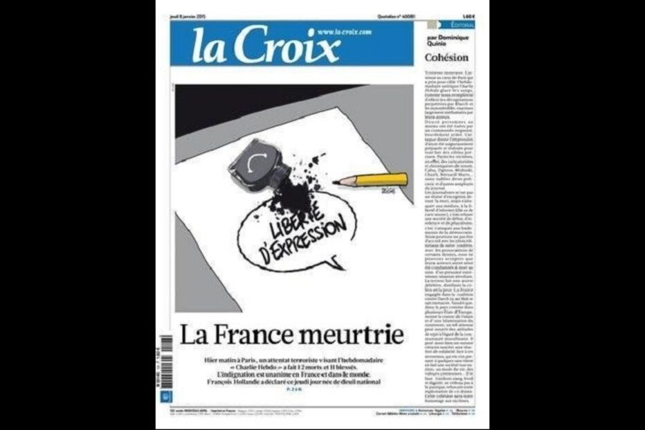 primeira página, jornal, massacre, paris, charlie hebdo