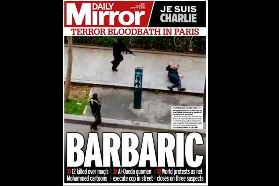 primeira página, jornal, massacre, paris, charlie hebdo