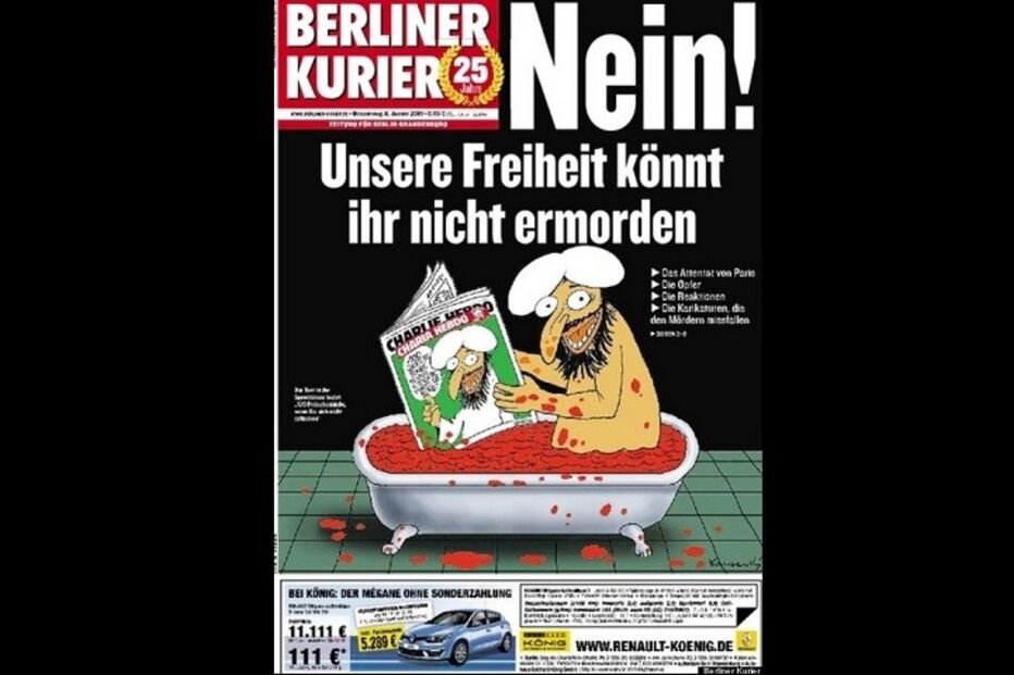 primeira página, jornal, massacre, paris, charlie hebdo