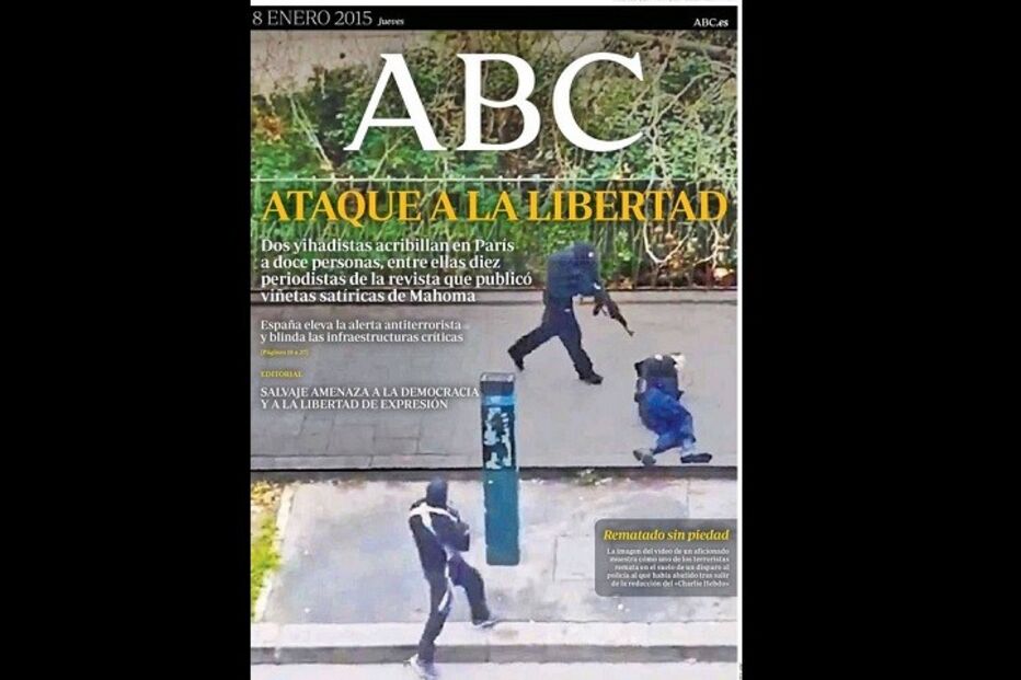 primeira página, jornal, massacre, paris, charlie hebdo