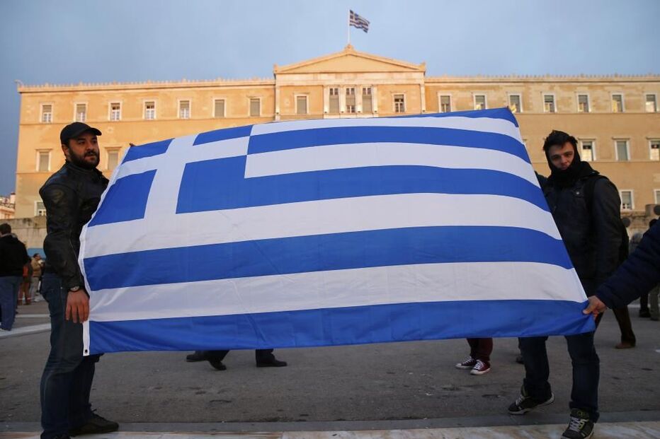 Grécia, bandeira, parlamento, gregos