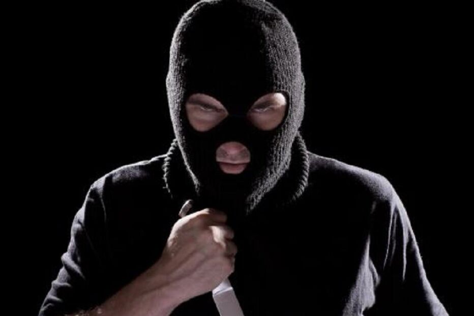 assalto, faca, homem, 