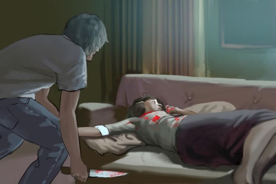 ilustração, matou, namorada