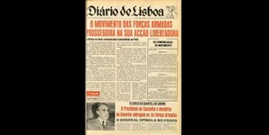 Capa do jornal 'Diário de Lisboa' (2ª edição) do dia 25 de abril de 1974