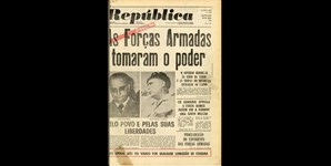 Capa do jornal 'República' (2ª edição) do dia 25 de abril de 1974