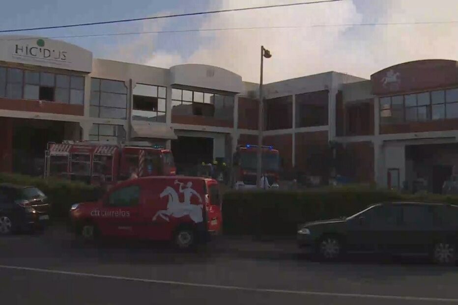 incêndio, fogo, armazém