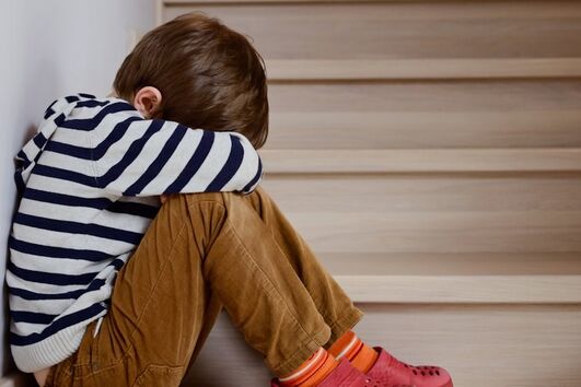 crianças, dor, pânico, corpo