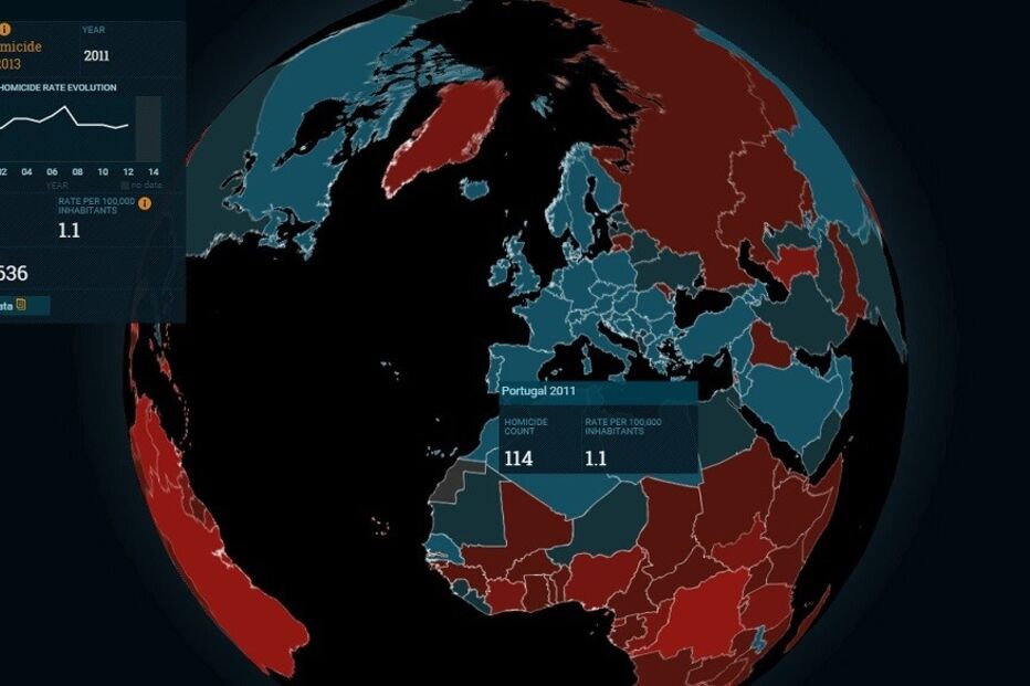 mapa, interativo, homicídios, mundo