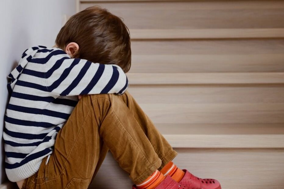 crianças, dor, pânico, corpo