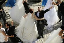 noivos, Santo António, cerimónia, casais, Lisboa