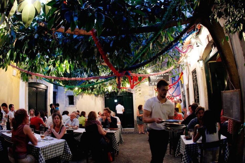 páteo, restaurante, Lautasco, Lisboa