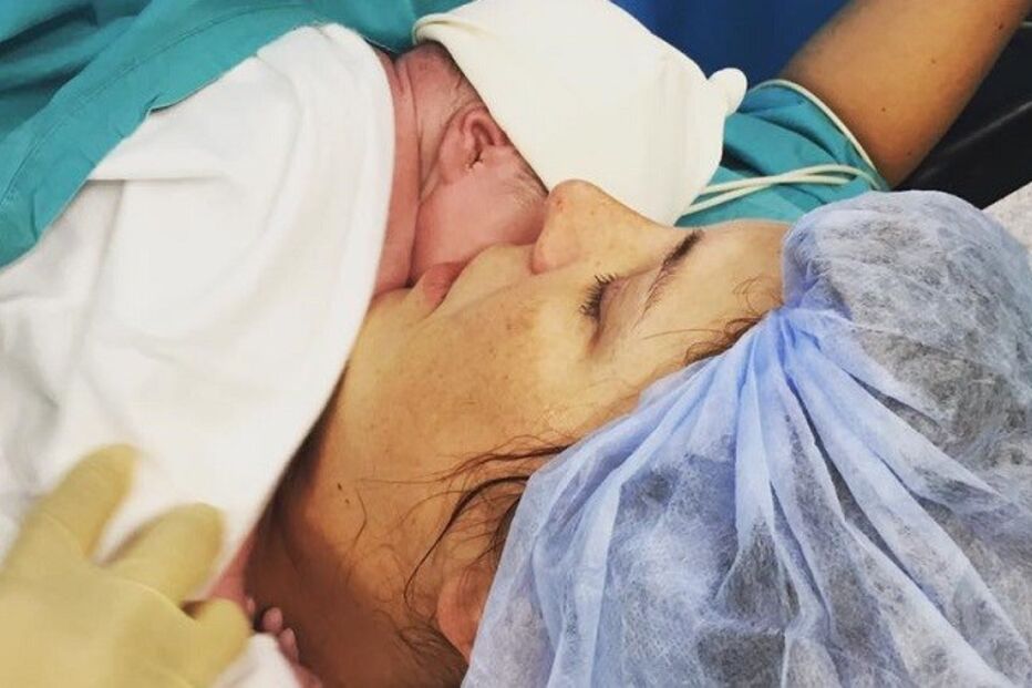 Tânia Ribas de Oliveira, parto, filho