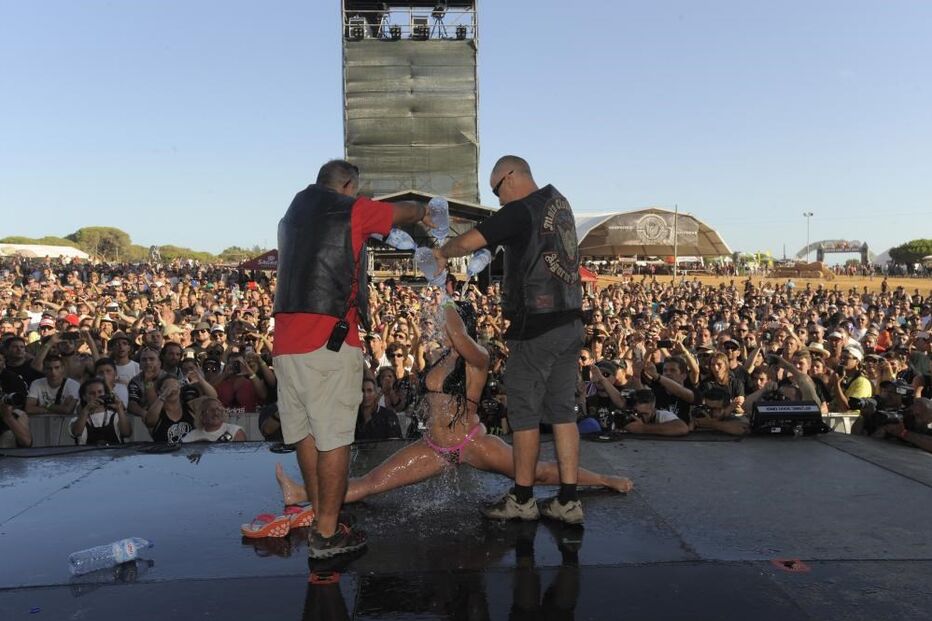 motards, faro, concentração, desfile