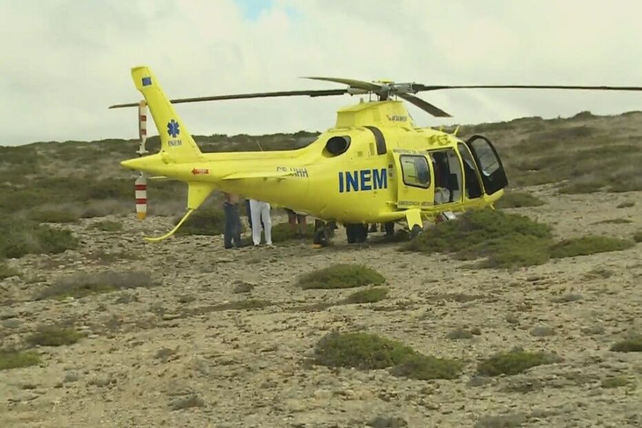 INEM, helicóptero, falésia, Magoito