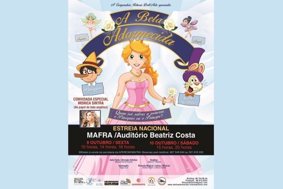 A Bela Adormecida, musical, infantil, Auditório Beatriz Costa, Pinóquio, Mónica Sintra 
