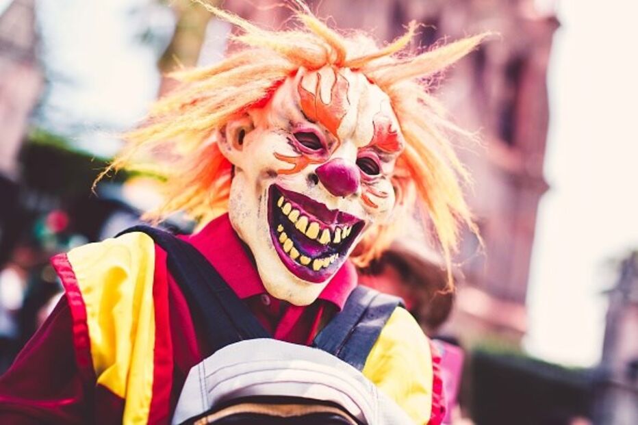 palhaços, crianças, Tonbridge, Inglaterra, alerta, estado