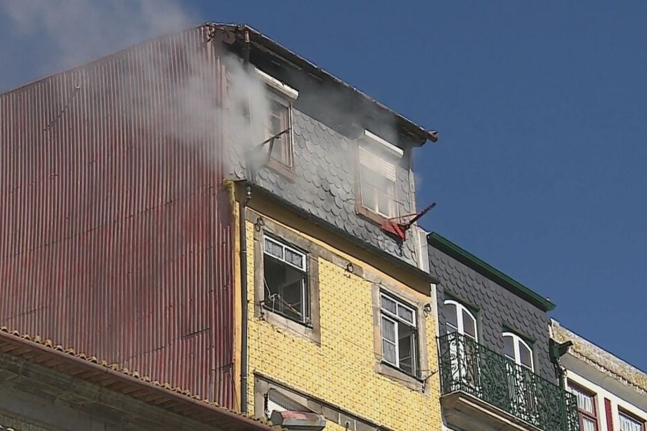 incêndio, Porto, fogo, prédio, Ribeira