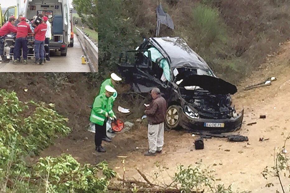 pai, filho, lutam pela vida, carrinha, acidente, despiste, A6, Montemor- o-Novo, Vendas Novas