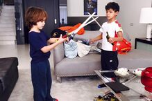 Katia Aveiro, banho, filho, sobrinho, mãe, tia, maternidade, José Diniz, Cristianinho, pintar, pintura, pele, brincadeira, crianças, primos