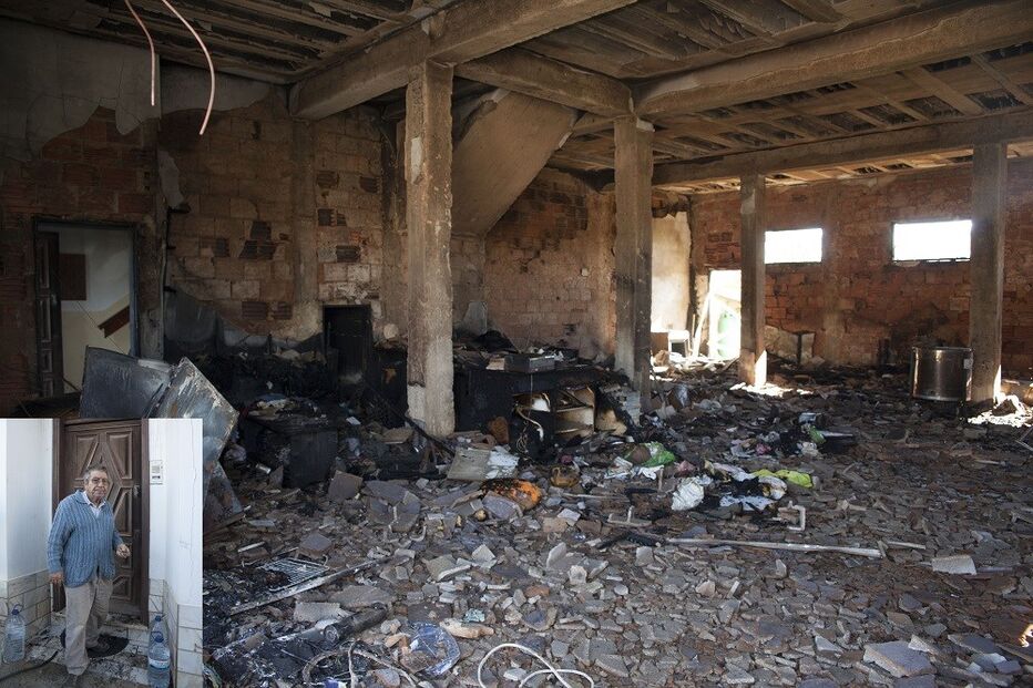 chamas, casal, incêndio, norte, Rogério Ramos, Maria Alice, fogo, desalojados, Fonte João Luís, S. Bartolomeu de Messines, Silves,