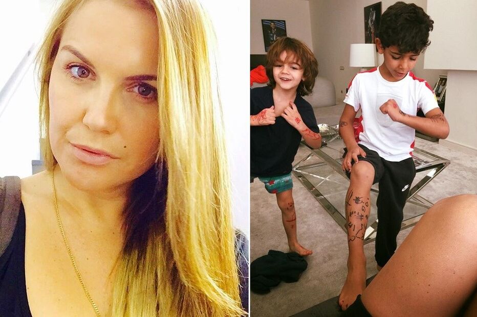 Katia Aveiro, banho, filho, sobrinho, mãe, tia, maternidade, José Diniz, Cristianinho, pintar, pintura, pele, brincadeira, crianças, primos