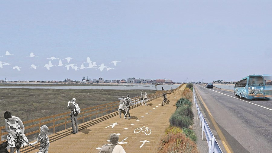 Novos acessos à praia de Faro têm prevista a construção de um passadiço pedonal e ciclável