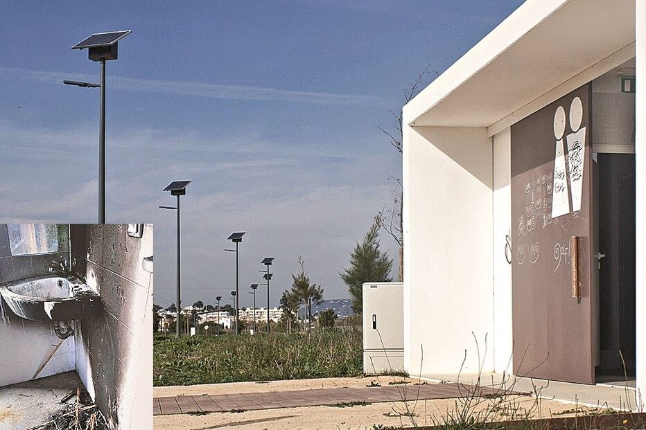 parque, estacionamento, vandalismo, casas de banho, Algarve, Faro