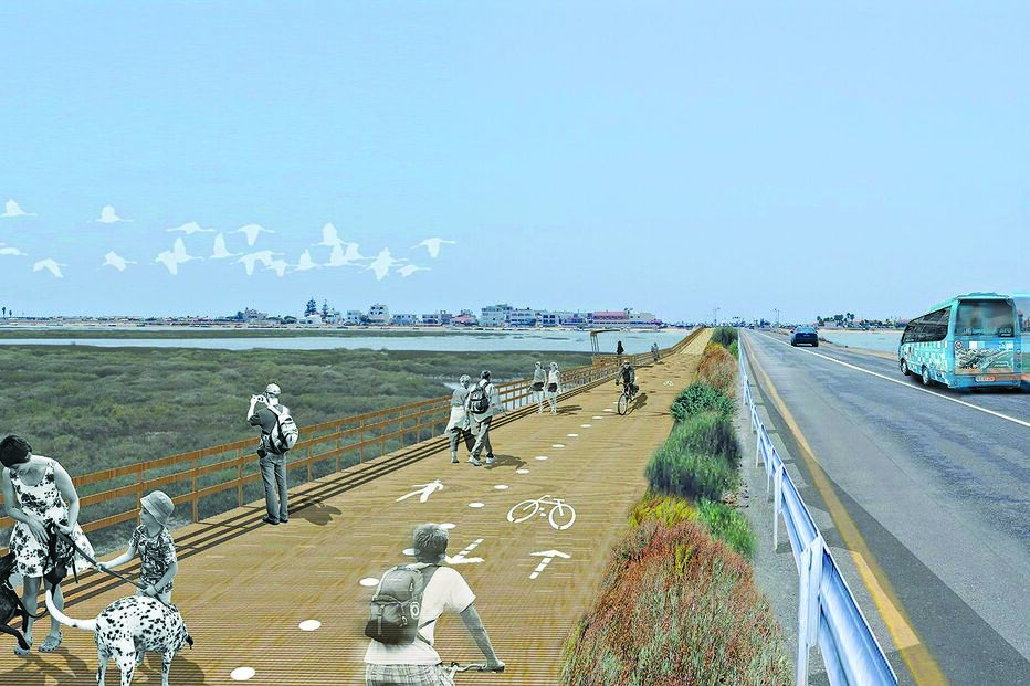 obras, faro, praia, algarve, passadiço pedonal, parque de estacionamento