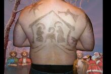 Valend-hair, calendário solidário, Mike Wolfe, pelos das costas