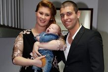 Bernardina e Tiago com o filho